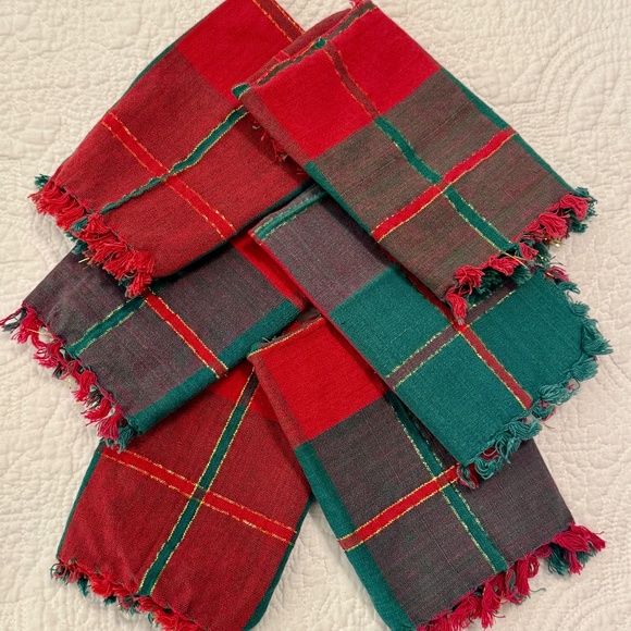 Vintage Plaid Christmas Napkins & Mats – Set of 8 - Picture 2 of 6